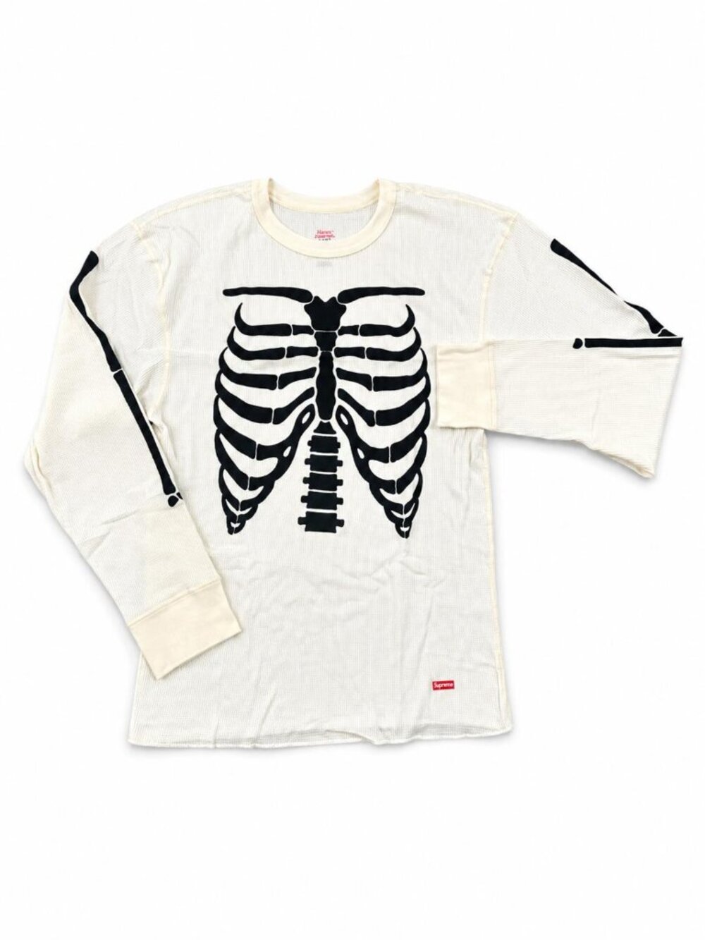 Supreme X Hanes Bones Thermal Crew FW25A29 White/Natural Small NWT